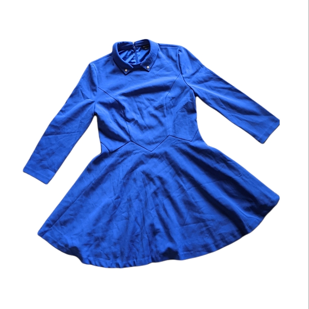 NWOT BirryShop Royal Blue ¾ Sleeve Collar Dress - Women’s Size L (180/100A)